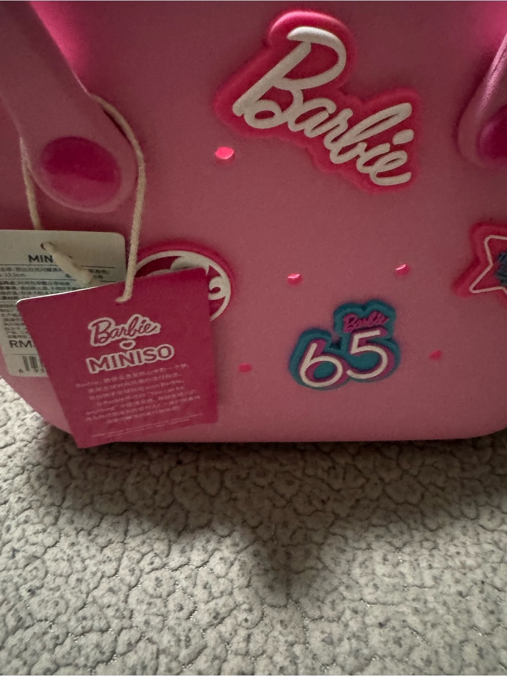 MINISO Barbie Pink Patch Tote Bag - Picture 3 of 6